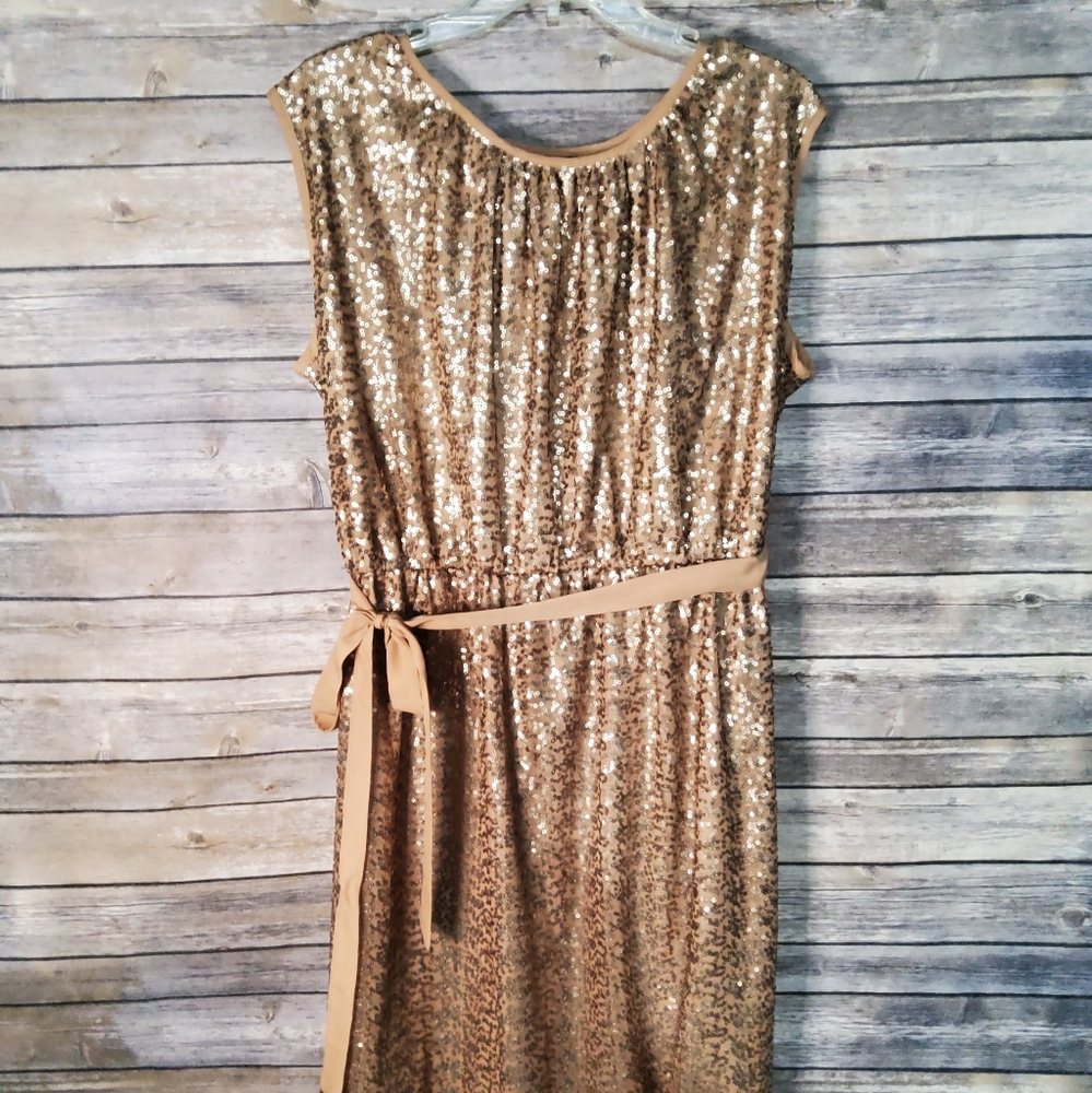Lane Bryant gold sequin dress, NWT size 14/16